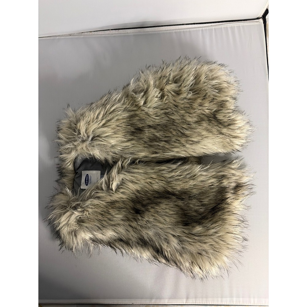Old Navy Girls Gray Faux Fur Shaggy Vest Size 5T Layering Outerwear